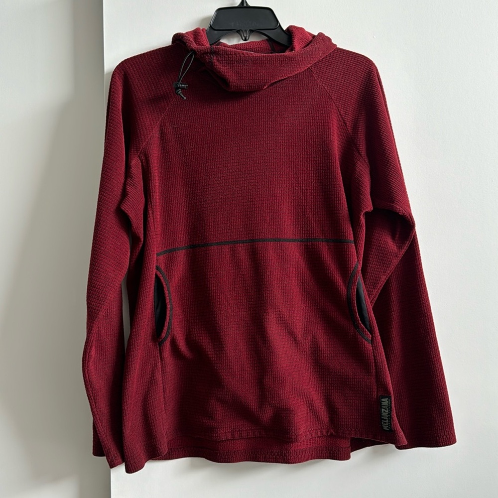 Melanzana Microgrid Hoodie Red womens large